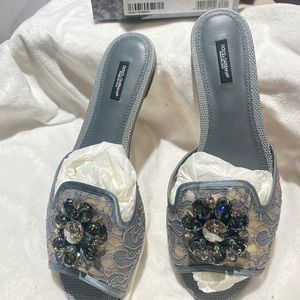 Dolce & Gabbana  rainbow lace collection  slide color grey